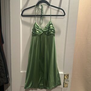 City Studio Green Halter Mini Dress